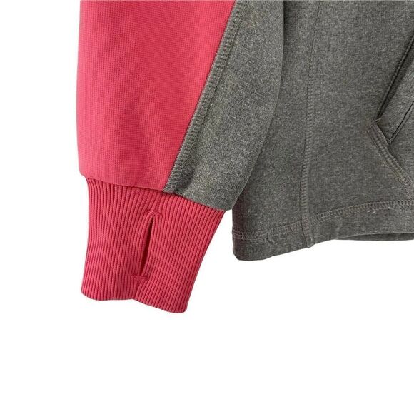 Nike Therma Fit Hoodie Pink Gray Just Do It Womens Size M Pullover Fleece Lined - Picture 4 of 8